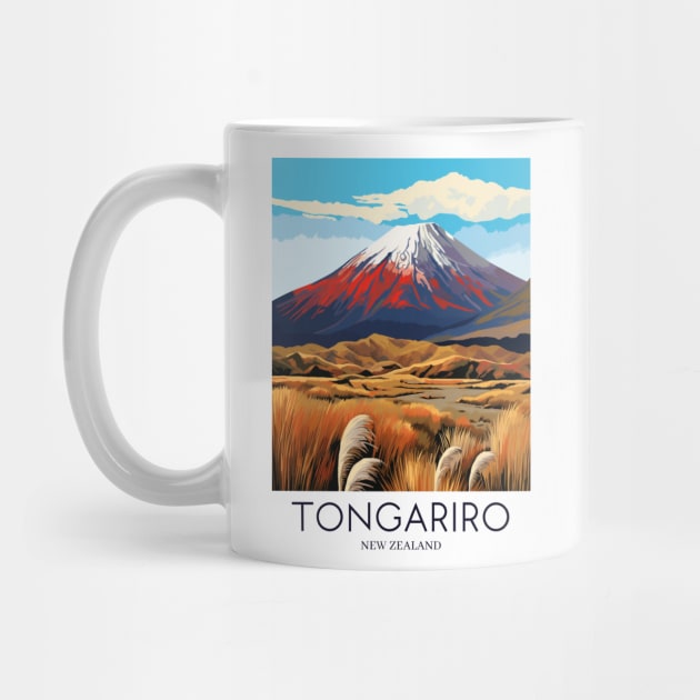 A Pop Art Travel Print of Tongariro National Park - New Zealand by Studio Red Koala